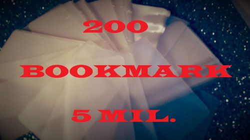 200 Bookmark Laminating Pouches/Sheets 2-3/8 x 8-1/2  5 mil  Heat Seal
