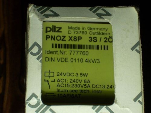 NEW! Genuine pilz PNOZ X8P 3S / 2O Multi Channel Safety Control Relay - Germany!