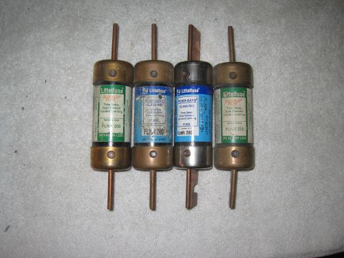 (4) littlefuse flnr 200  250vac or less class rk5 time delay fuses for sale
