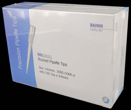 NEW Mettler Toledo/Rainin RT-L5000 Bioclean 5000µl 192-Count/8-Rack Pipette Tips