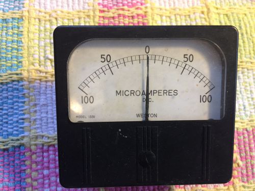 Vintage weston model 1331 dc microamperes meter gauge measures -100 - 100 ua for sale