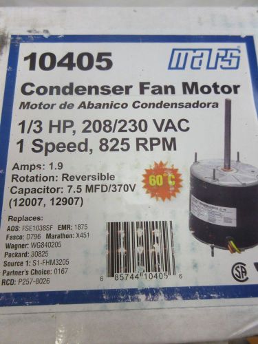 New 1/3 hp mars 10405 condenser fan  motor 825 rpm 208/230v for sale