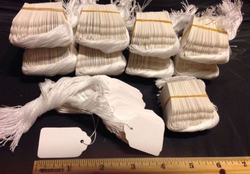 LOT of 1000 Blank PRE- STRUNG Merchandise Tags #5 New Price Tag 1-1/16&#034; x 1-5/8&#034;
