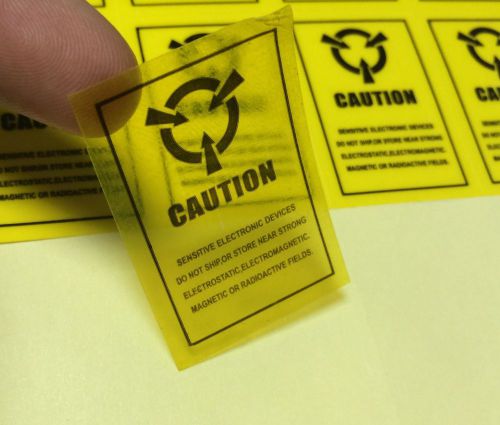 200x electromagnetic caution stickers anti-static adhesive label /39.5mm*27.5mm for sale