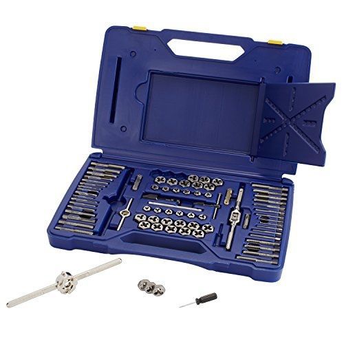 Irwin tools76 piece machine screw/fractional/metric tap and hex die super set for sale