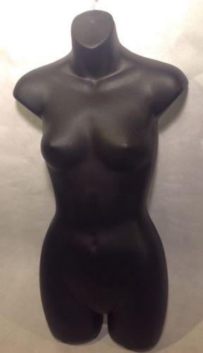 Lot of 3 Hanging Mannequins - Female Black  3/4 Torso Dress Form  Blouse Display