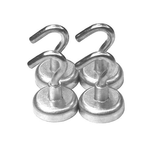 Neodymium hook magnets - each holds up to 25 pounds (4 pack) for sale