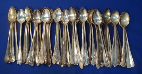 Vintage Silver Plated Silverware Flatware Craft Lot 100 Assorted Iced Tea Spoons