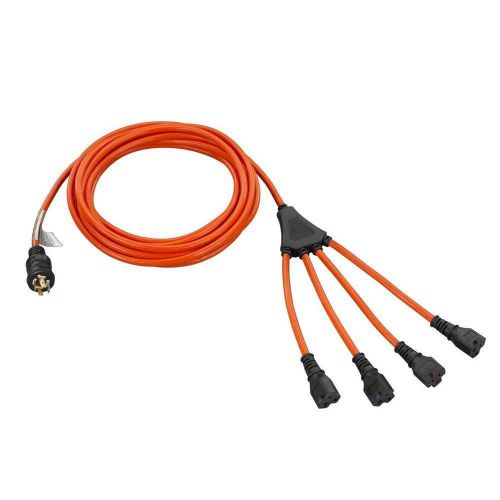 20 amp generator power cord splitter cable 25-feet convert (1) 240v to (4) 120v for sale
