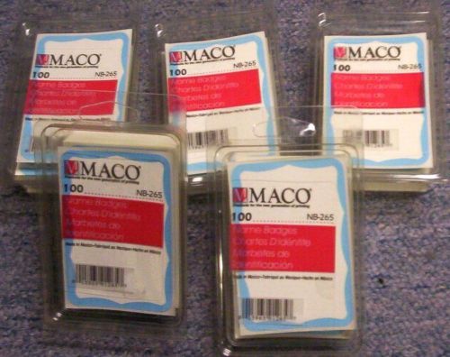 500 - MACO Light Blue Border Adhesive Badges, 2-1/4&#034; x 3-1/4&#034;-NIP,NR