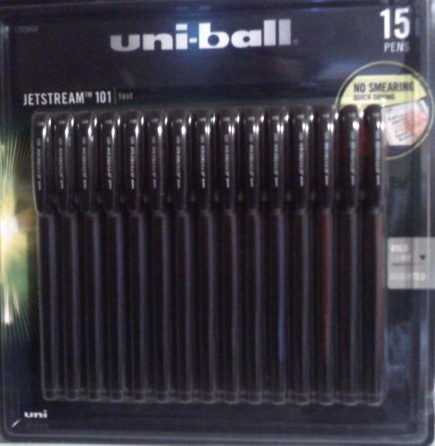 Uni-Ball Jetstream 101 Pens -Bold-1 mm Assorted Ink Bue Black Red- 15 Count