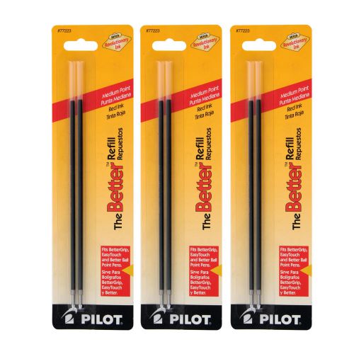 Pilot Better/Better Grip/EasyTouch Stick Ballpoint Pen Refills, 1.0mm, Medium Po