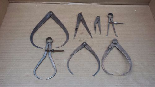 LOT OF 7 ASSORTED CALIPERS (L.S STARRETT, UNION TOOL CO,, AND OTHERS)