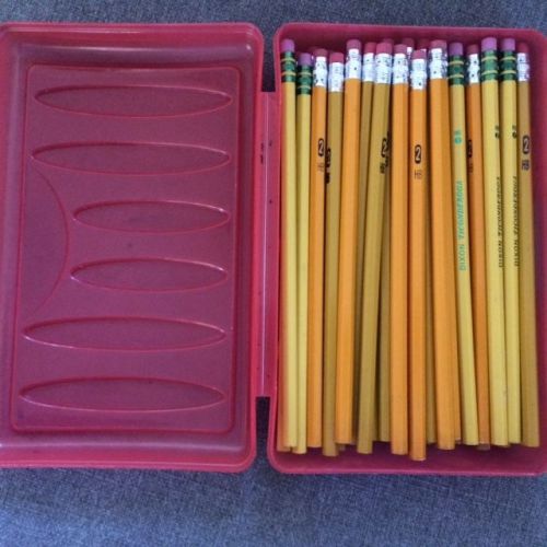 Lot of 50 Writing Pencils - Unsharpened - With Pencil Box