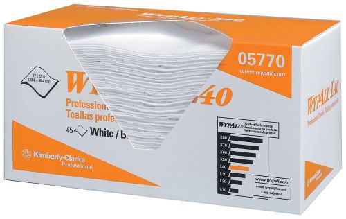 Wypall L40 Professional Towels - 45 Sheet[s] Per Box - 12&#034; X 23&#034; - White -