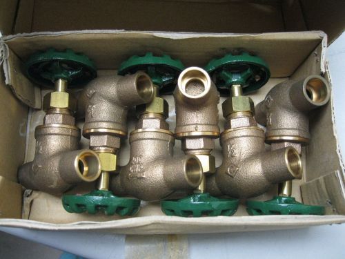 Lot (6) 1/2&#034; jenkins 200# cwp brnz solder 995aj globe valve d19 (1662) for sale