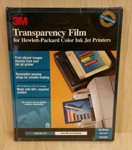 3M CG3460 Inkjet Transparency Film for HP - 50 Sheets - New Sealed