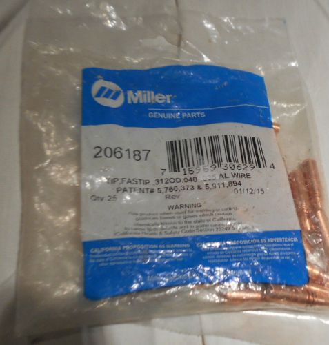 NEW, Miller. Model 206187 .035 - .040&#034; Heavy Duty Contact Tip,(Bag 25 Pieces)