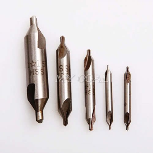 5 pcs hss combined center drills countersinks 60° degree angle bit tip set tools for sale