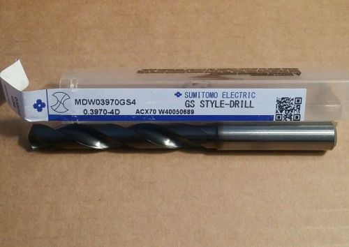 Brand New Sumitomo MDW03970GS4 (.3970) Carbide Drill