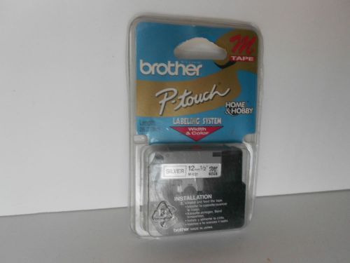 Genuine Brother M931 P-Touch Tape 1/2-inch Black on Silver M-931  PT-100 PT-110