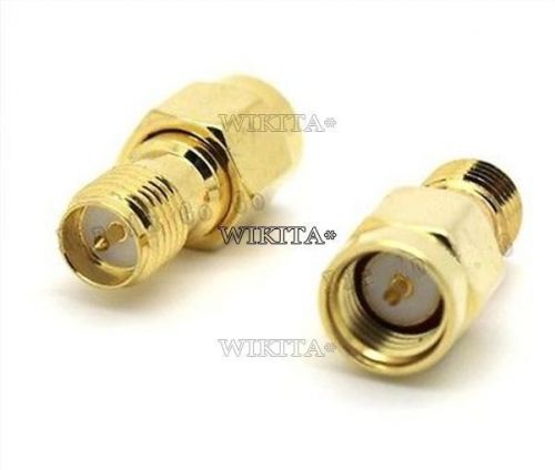 2pcs sma male plug to rp-sma female plug rf coaxial adapter connector #5739024