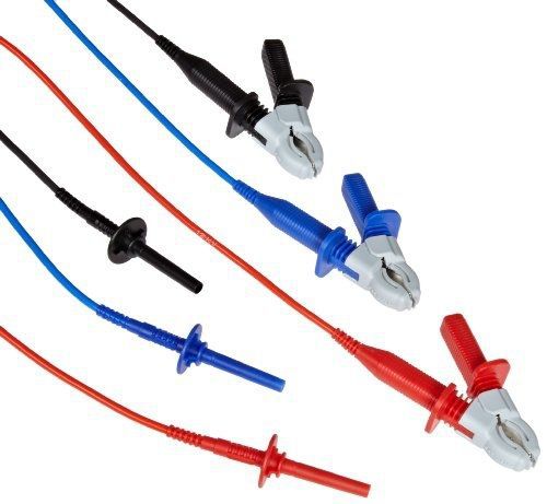 Megger 1002-531 3-piece insulated lead clip set, 3kv test voltage, 9.8&#039; length for sale