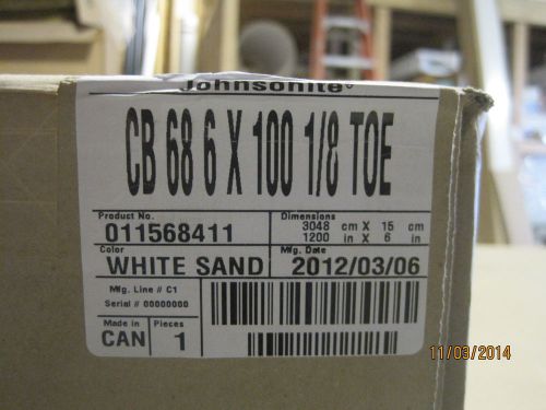 Johnsonite Traditional Wall Base &#034;White Sand&#034; CB686X100 1/8 Toe
