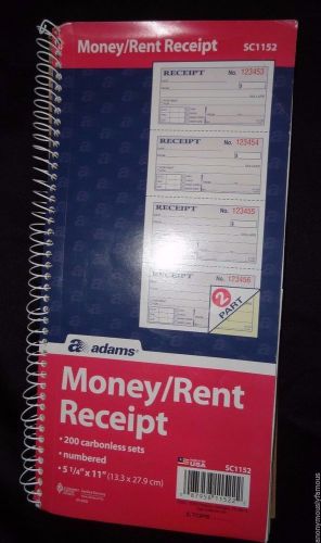ADAMS Money / Rent Receipt Carbonless Sets 133 Left 5 1/4&#034; x 11&#034;