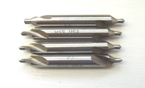 4 New #3 x 1/4&#034; x 2&#034; Richards HSS Center Drills / Countersinks