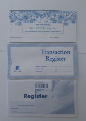 3 BLANK CHECKBOOK TRANSACTION REGISTER