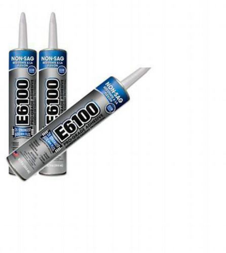 Adhesive e 6100 Tube e6100 Cartridge 10.2oz CLEAR, 3-pack, lot of three