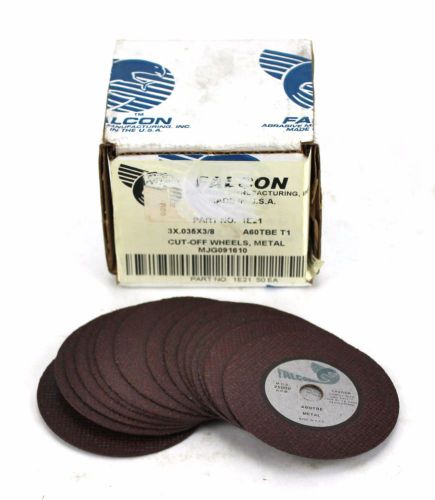 Falcon 1E21 Cut Off Wheel for Metal 3&#034; x .035&#034; x 3/8&#034; A60TBE Box of 15 USA 4Z