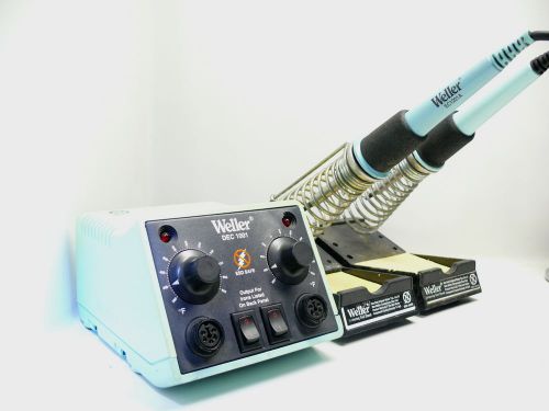Calibrated weller dec1001 dual soldering station w/ dual ec1201a irons &amp; stands for sale
