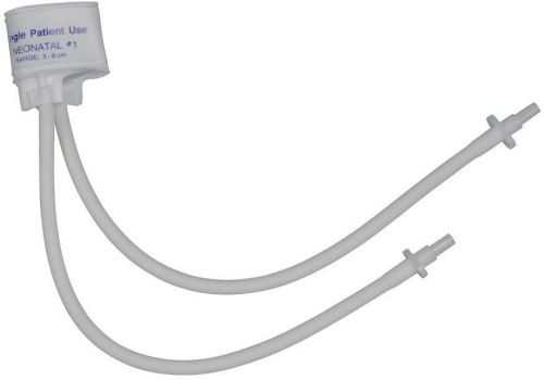 Two-tube 3-6 cm neonatal single-patient use pressure cuff in white (10-pack) for sale