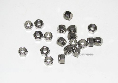 20-ss 1/4-28 hex lock nuts fine thread nyloc nylon stainless steel 18-8 fastener for sale