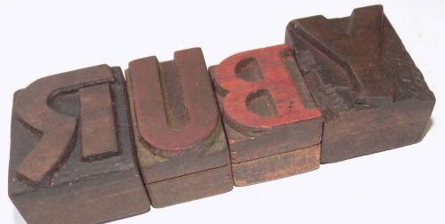 Letterpress Wood Type Printers 4 Block &#039;RUBY&#039; Typography #bc-1307