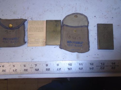 Machinist tool lathe mill lot of 2 rockwell hardness test block s lt1 for sale