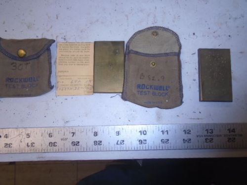 MACHINIST TOOL LATHE MILL Lot of 2 Rockwell Hardness Test Block s LT1