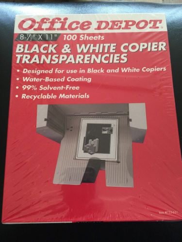 Office Depot  Transparency Film No Sensing Strip 8 1/2x11&#034; 100 Sheets