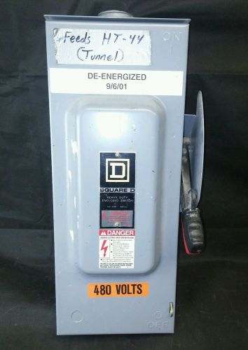 Square D Heavy Duty Safety Switch H363NRB 100 Amp 600 Volt Fusible 3R
