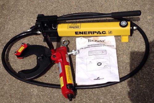 Hk porter hydraulic cutter head set new! enerpac 2 speed pump 8913cn cutterhead for sale