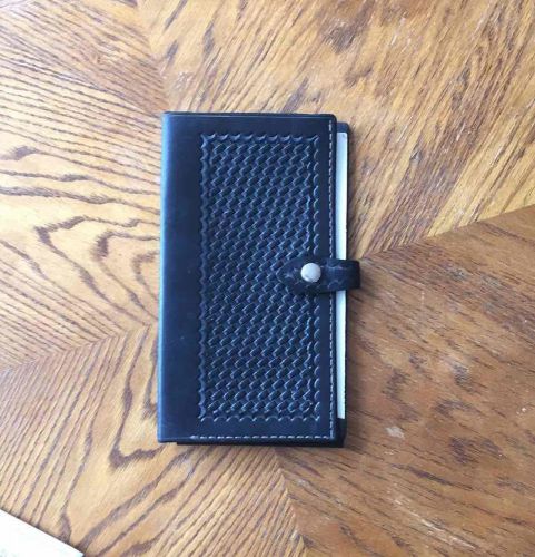 VTg Police Citation Book, Tex Shoemaker &amp; Sons, Leather Basket Weave Ticket Book