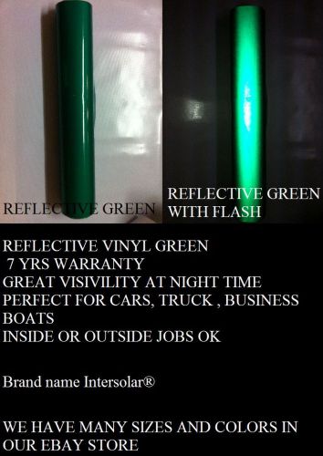 Green Reflective 24&#034;x 10 Feet Vinyl Adhesive Sign Plotter Hight Reflectivity