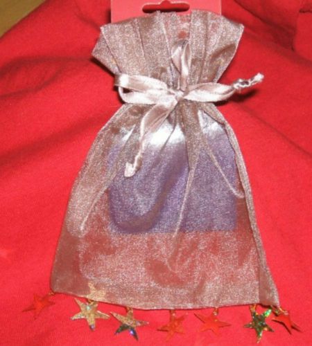 Sheer Bronze Draw String Stars Gift Bag 1381