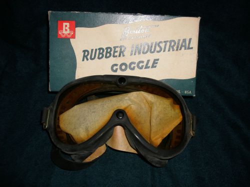 Vintage Bouton Model 450 Rubber INDUSTRIAL SAFETY GOGGLES Clear NOS Steam Punk ?