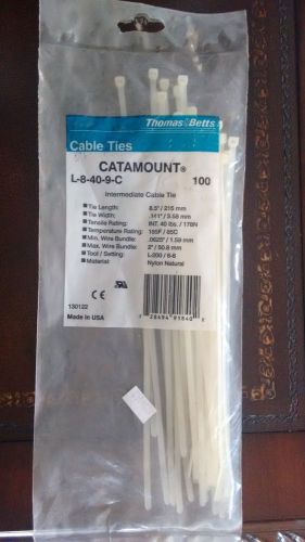 Catamount by Thomas &amp; Betts L-8-40-9-C 8&#034; 40 lb Natural CABLE TIES 100 Per Bag
