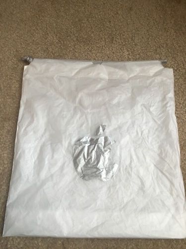 Apple Store plastic drawstring merchandise shopping bag logo backpack white