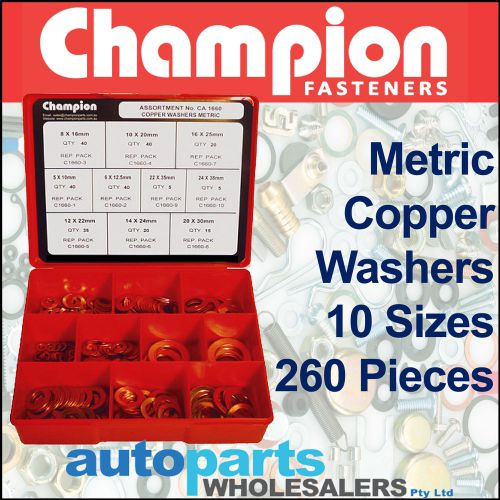 Champion copper washers metric assortment kit (260 pieces) for sale