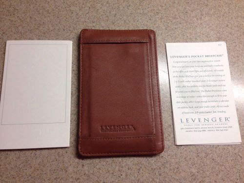 LEVENGER Shirt Pocket Briefcase Brief Case - Saddle Brown Leather